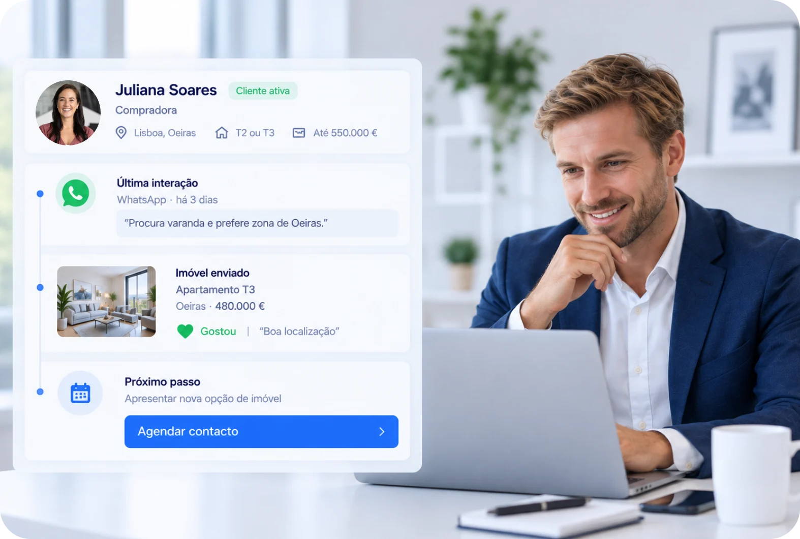 Ter contexto antes de voltar a falar com o cliente 0