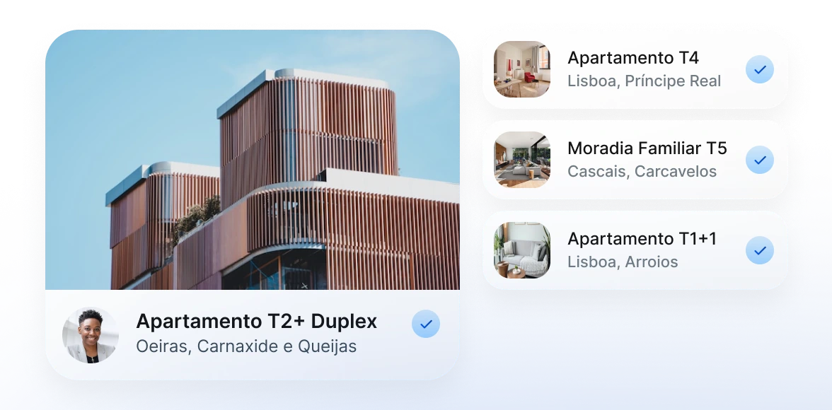 Selecione os imóveis para exportação